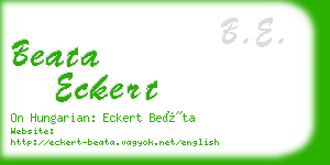 beata eckert business card